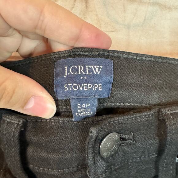 J. Crew Black Stovepipe Straight Jean in Signature Stretch Size 24P - Picture 3 of 7